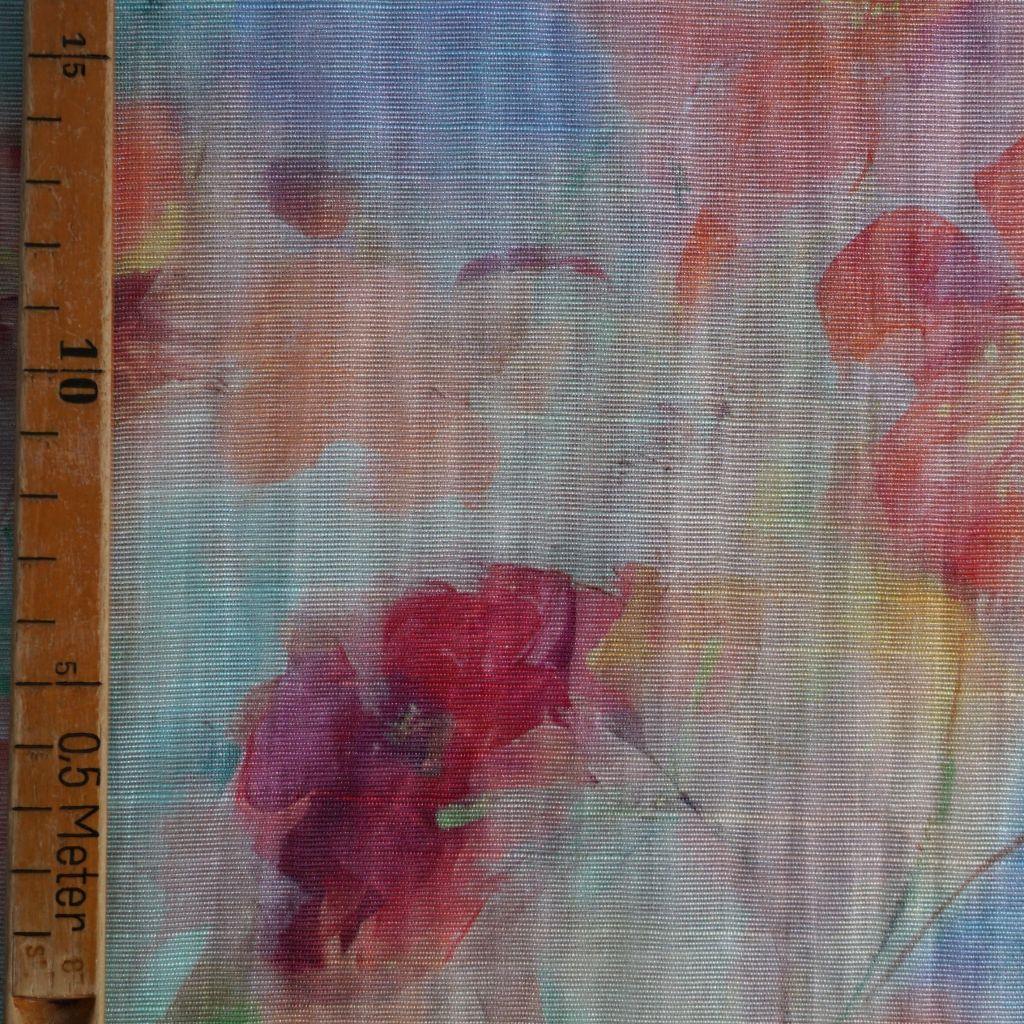Viskose Druck halbtransparent Blütenaquarell